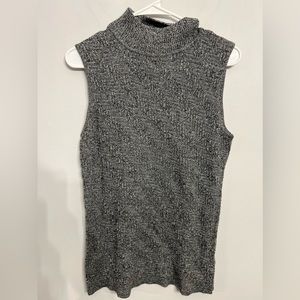 Dana Buchman Black White Pullover‎ Sleeveless Sweater Mock Turtleneck Sz Medium